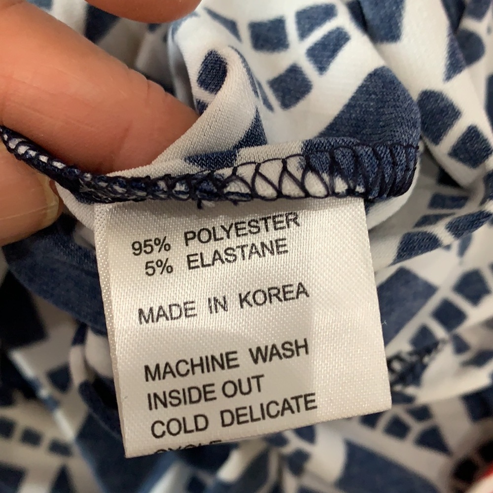 NWOT!{Tracy Negoshian}Sz S Navy/Wht/Faded Red Shift Dress - Picture 6 of 7
